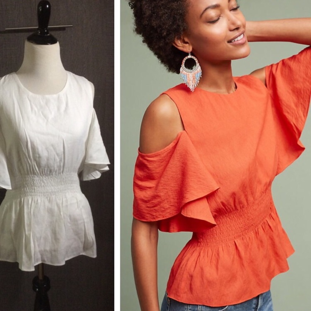 Anthropologie Moon River Peyton Open Shoulder Top